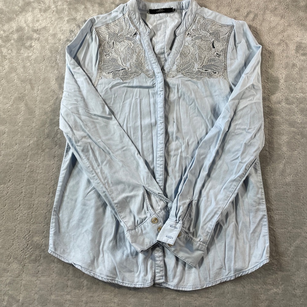 BKE Light Blue Embroidered Button-Down Shirt